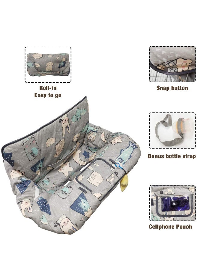 ICOPUCA Shopping Cart Cover for Baby Cotton High Chair Cover, Machine Washable for Infant, Toddler, Boy or Girl (Cute) - Image 4