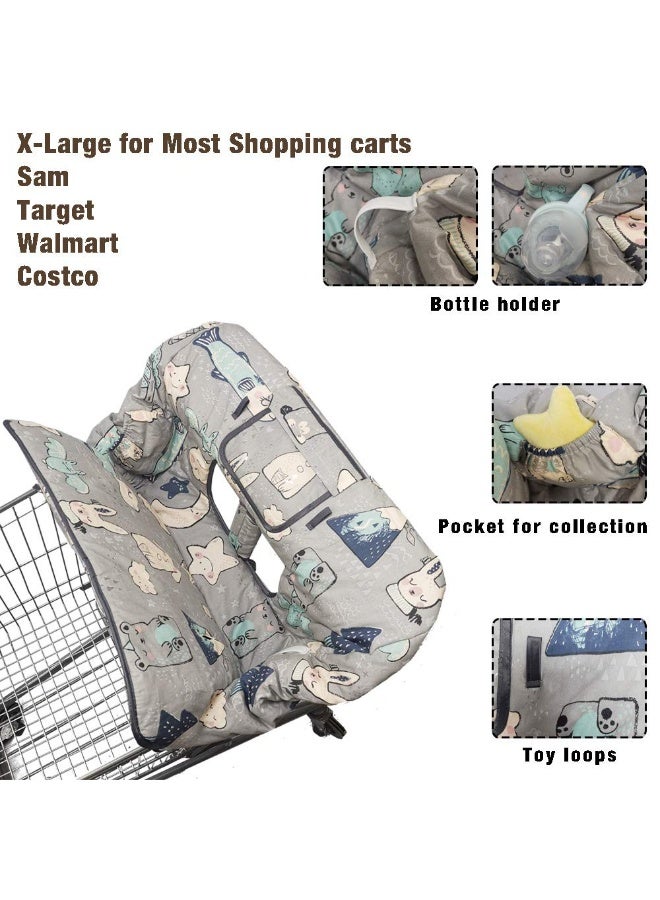 ICOPUCA Shopping Cart Cover for Baby Cotton High Chair Cover, Machine Washable for Infant, Toddler, Boy or Girl (Cute) - Image 5