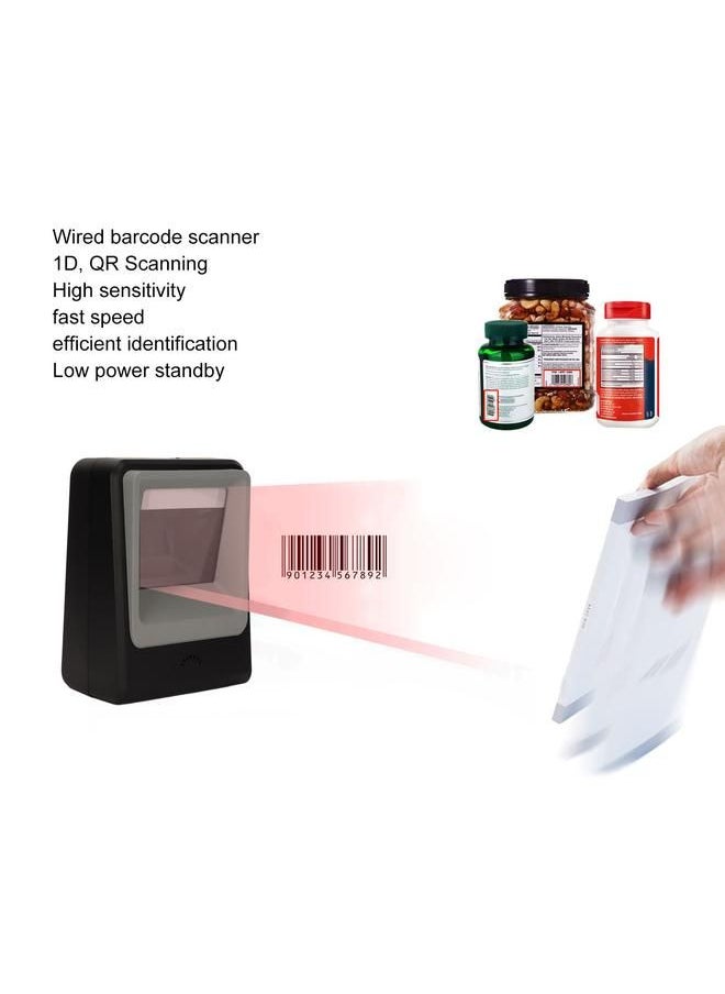 QR Code Scanner High Sensitivity 1D 2D Code Scanner Desktop Wired scanner For Supermarkets Shops