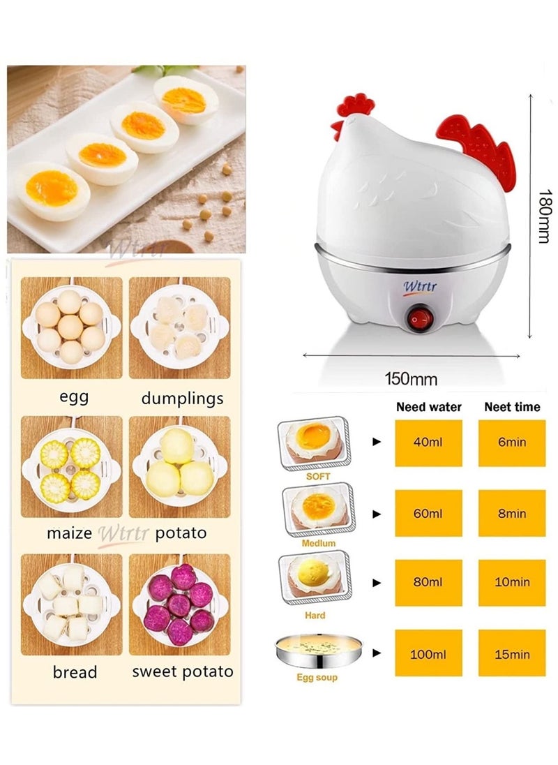 Wtrtr - Wtrtr Egg Cooker, Electric Egg Beater, White Egg Steamer, Egg Cooker, 7 Egg Volume (White) - Image 1