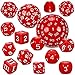CiaraQ DND Polyhedral Dice Set 15pcs D4D100 Game Dice with Dice Bag for Dungeons and Dragons Role Playing Table Games Red White - Image 2