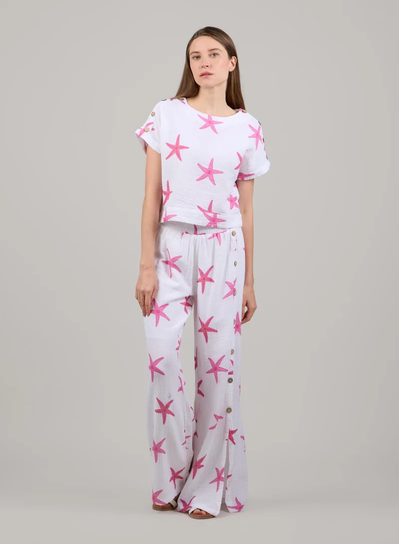 Just Nature White Short Sleeve Crop Top for Women | Best Price UAE