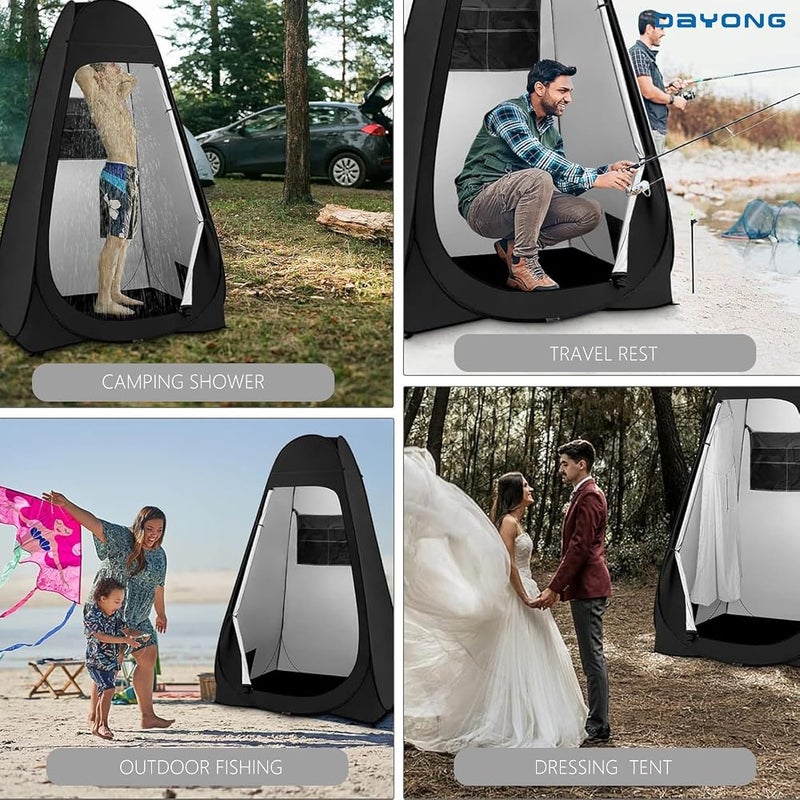 DAYONG Pop Up Changing Clothes Tent, Outdoor Camping Toilet, Privacy Shower Tent with Carrying Bag for Hiking Beach Picnic Fishing Potty (Dark Green) - Image 5