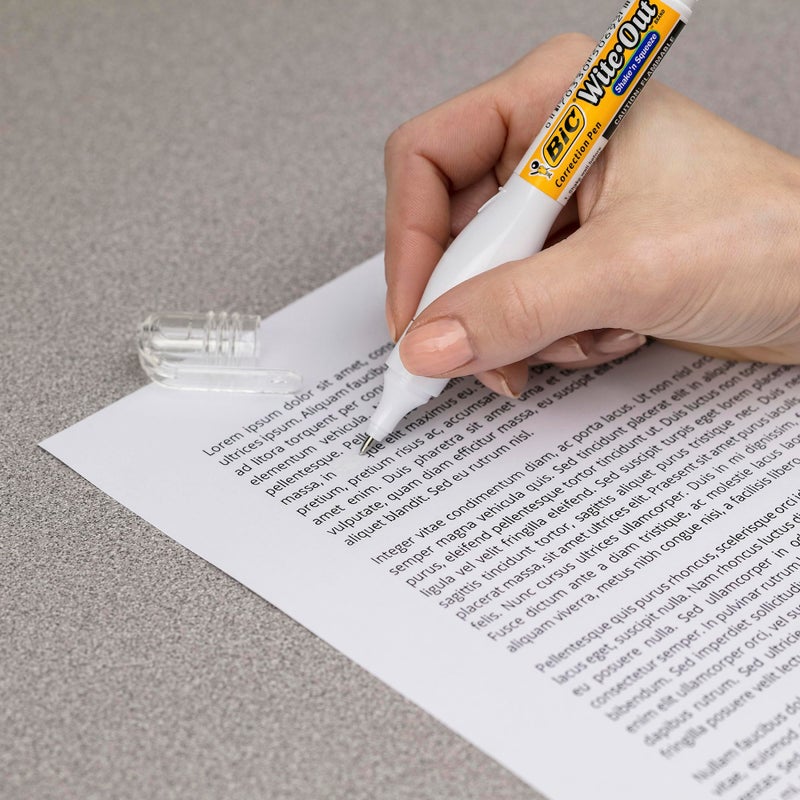 BIC Wite-Out Brand Shake 'n Squeeze Correction Pen, 8 ML Correction Fluid, 4-Count Pack of white Correction Pens, Fast, Clean and Easy to Use Office or School Supplies - Image 2