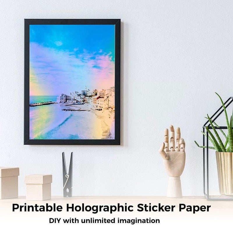 36 Sheets Holographic Vinyl Printable Sticker Paper A4, Adhesive Film - Image 2