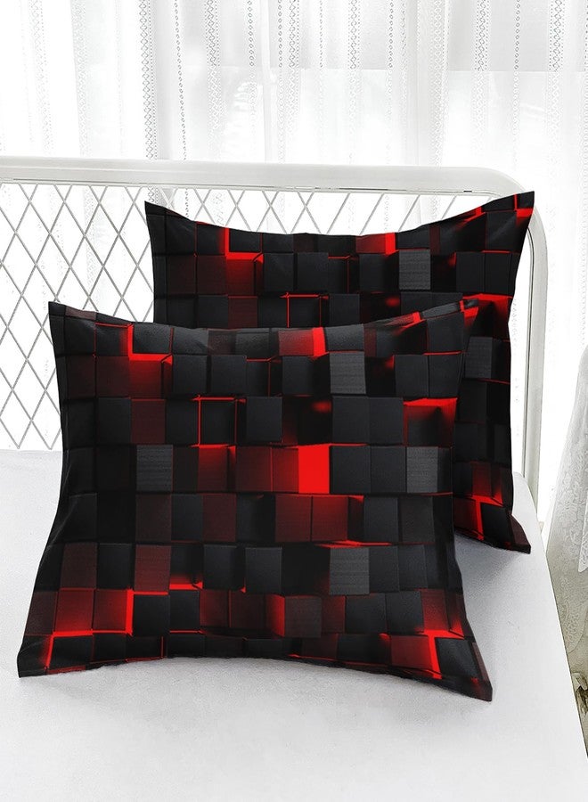 Nttopship Soft Bedding Fitted Sheet Full Size,Geometric Red Black Microfiber Fitted Sheet with 16" Deep Pockets Fitted Sheet Room Decor,Bed Sheets & 2 Pillowcases for Kids Boys and Girls - Image 4