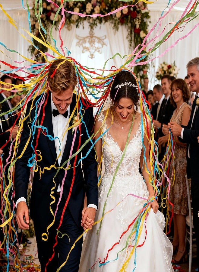 Yymobt 10 Pack Colorful Streamer Poppers, No Mess Confetti Poppers Hand Throw Confetti Streamers Party Popper Paper Crackers for New Year, Birthday, Wedding, Graduation, Party Celebrations - Image 2