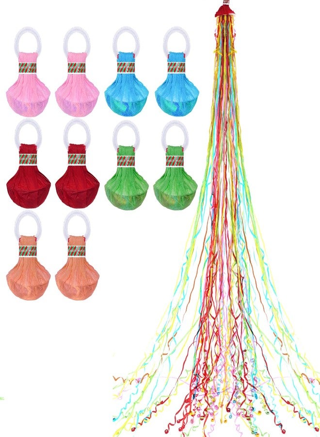 Yymobt 10 Pack Colorful Streamer Poppers, No Mess Confetti Poppers Hand Throw Confetti Streamers Party Popper Paper Crackers for New Year, Birthday, Wedding, Graduation, Party Celebrations - Image 1
