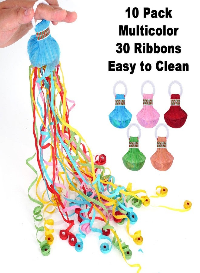 Yymobt 10 Pack Colorful Streamer Poppers, No Mess Confetti Poppers Hand Throw Confetti Streamers Party Popper Paper Crackers for New Year, Birthday, Wedding, Graduation, Party Celebrations - Image 4