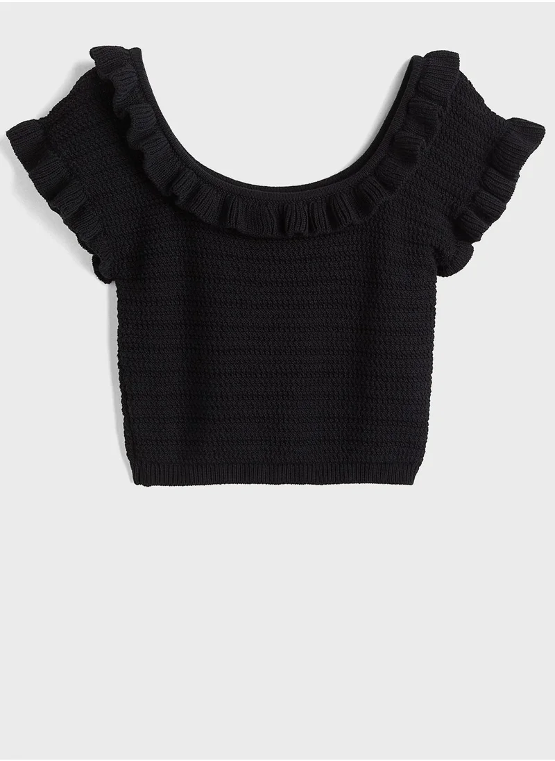 اتش اند ام Trimmed Detail Crop Top