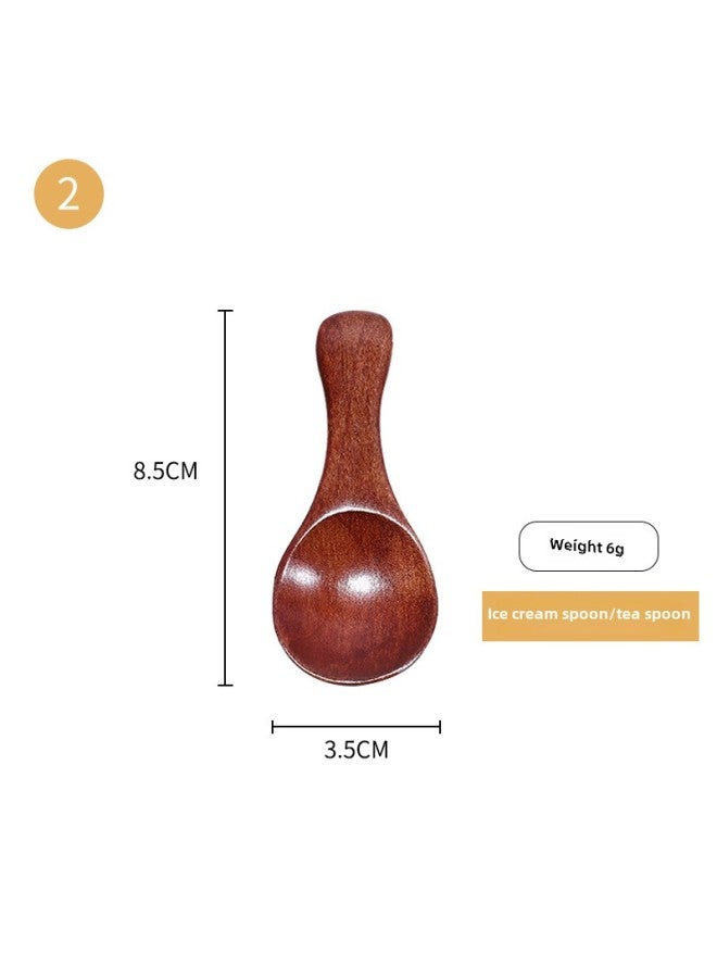 Japanese-style Children's Short Handle Milk Powder Wooden Spoon Lotus Wood Tea Spoon Three-color Tea Spoon Short Handle Wooden Spoon Household Manufacturers Wholesale-Specifications:Alba Spoon 2  - Image 1