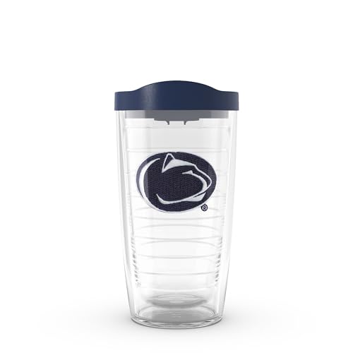 Tervis Made in USA Double Walled Penn State University Nittany Lions Insulated Tumbler Cup Keeps Drinks Cold & Hot, 16oz - Black Lid, Primary Logo - Image 1