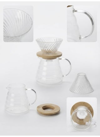 Manual V60 Hand Drip Coffee Maker 600ml Set Pack Of 2 - view 4