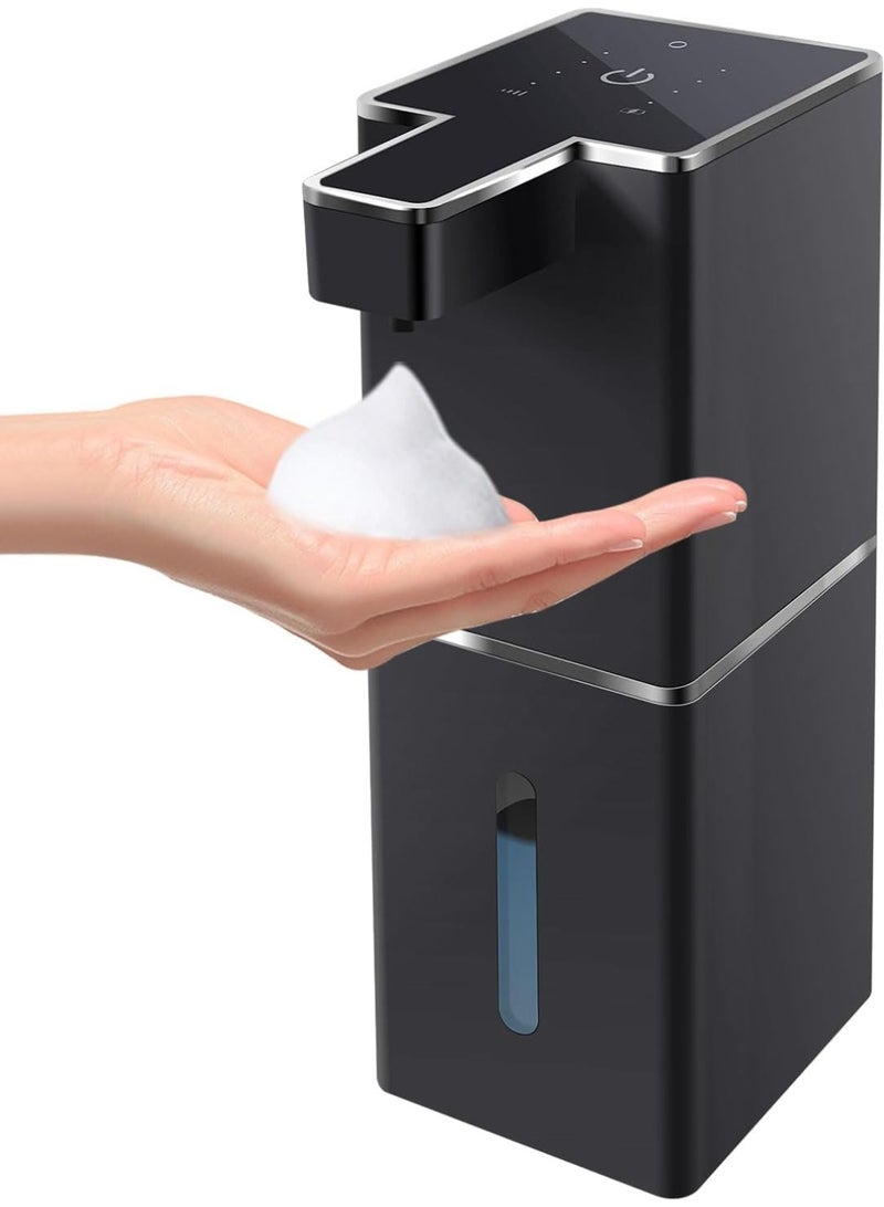 Walpck Automatic Foaming Soap Dispenser Touchless 380ml/12.8oz Rechargeable Hand Soap Dispenser Wall Mounted 4 Levels Adjustable Foam Soap Pump for Bathroom Kitchen Dish Soap - Image 1