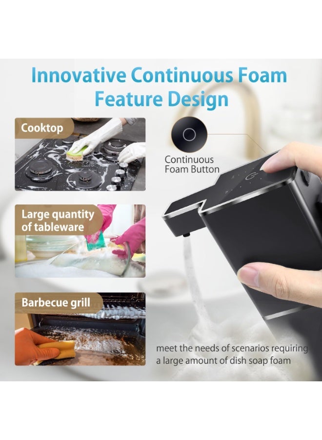 Walpck Automatic Foaming Soap Dispenser Touchless 380ml/12.8oz Rechargeable Hand Soap Dispenser Wall Mounted 4 Levels Adjustable Foam Soap Pump for Bathroom Kitchen Dish Soap - Image 4
