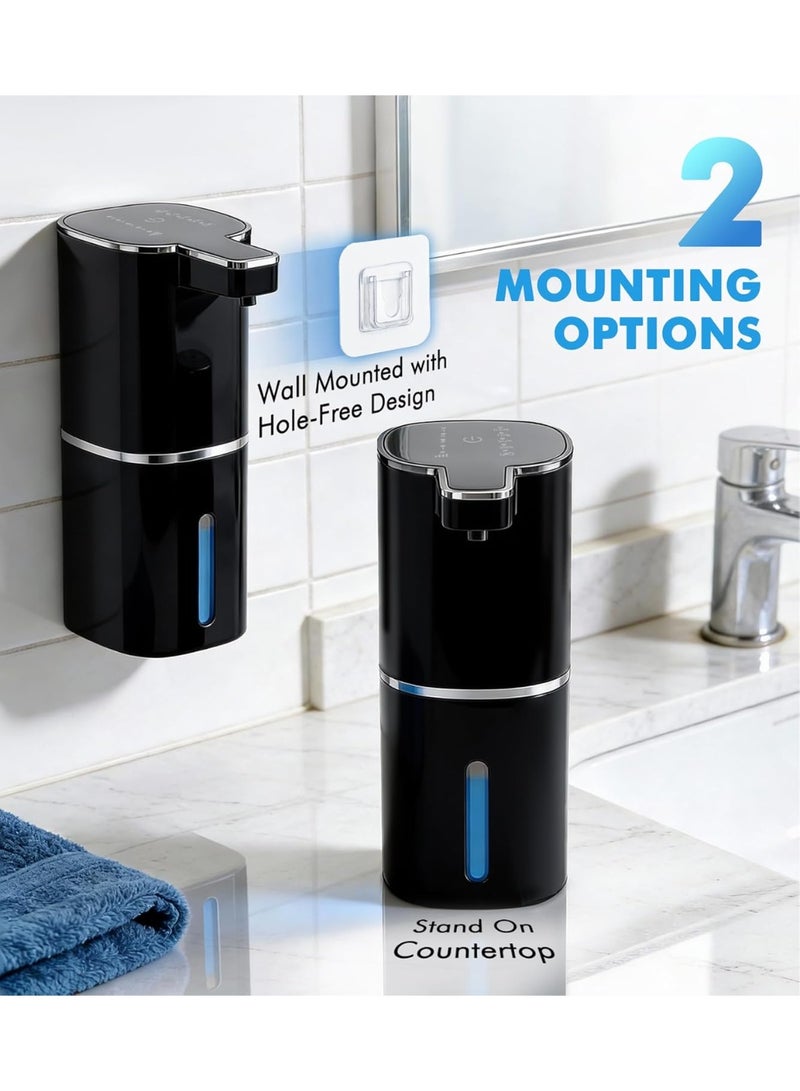 Walpck Automatic Foaming Soap Dispenser Touchless 380ml/12.8oz Rechargeable Hand Soap Dispenser Wall Mounted 4 Levels Adjustable Foam Soap Pump for Bathroom Kitchen Dish Soap - Image 2