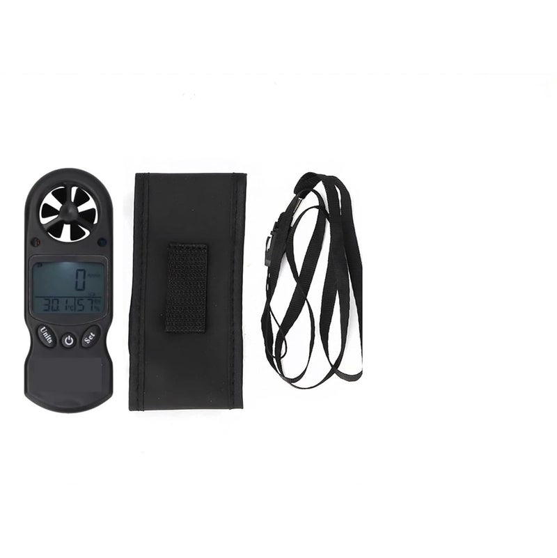 مقياس سرعة الرياح الرقمي، مقياس الحرارة، مقياس الرطوبة 3 في 1 محمول باللون الفضي - Image 2