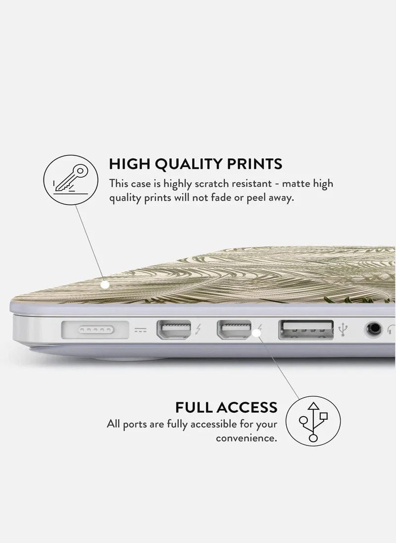 BURGA Protective Premium Hard Case Cover For Apple MacBook Pro 14 Inch Model A2779 with Retina Display Touch ID Printed Design Hard Shell Laptop Case, Green Palm Leaves Leaf Tropical