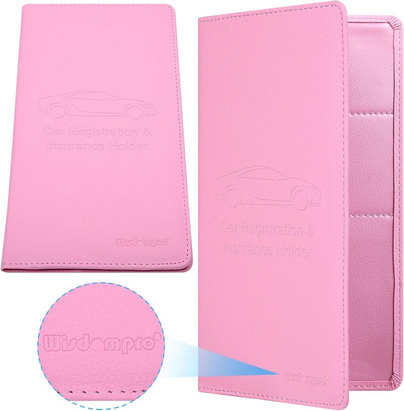Wisdompro Car Document Holder Organiser, PU Leather Vehicle Insurance and Registration Holders Wallet Case for ID Card, Driving Licence, Key Contact Information Cards - Image 5