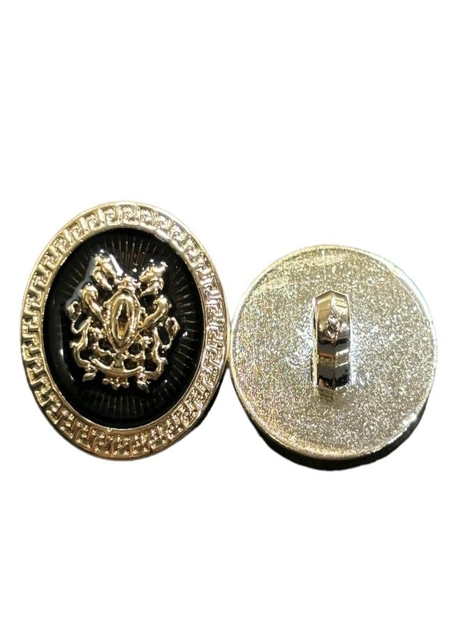 REENA Black Gold Shield Buttons - Set of 12 (6 Large + 6 Small) Sew-On Synthetic Resin PVC Designer Buttons for Coats, Shirts, Blazers, Bandhgalas, Sherwanis & DIY Projects - Image 5