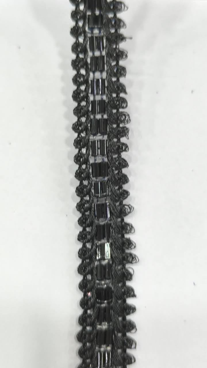 PREMDAS LACES PREMDAS LACE Net Fabric Katdana Nalki Lace for Saree's Border Finetage Pipe Lace for Dresses, Sarees, Lehenga, Suits, Blouses, Dupatta, Chunri and Craft (9meter) (Black) - Image 1