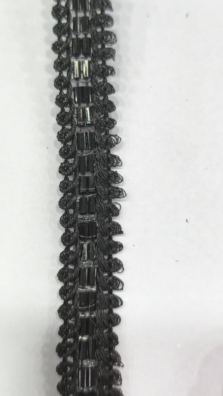 PREMDAS LACES PREMDAS LACE Net Fabric Katdana Nalki Lace for Saree's Border Finetage Pipe Lace for Dresses, Sarees, Lehenga, Suits, Blouses, Dupatta, Chunri and Craft (9meter) (Black) - Image 5