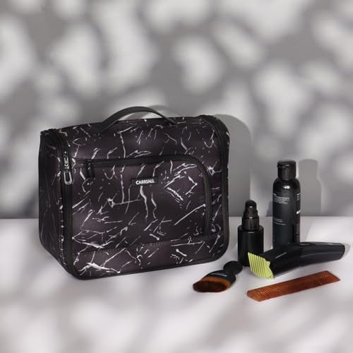 Carriall Toiletry Bag for Men & Women | The Prepp Kit | Hanging Travel Organizer with Hook | Waterproof 6L Wash Bag (Black) - Image 2