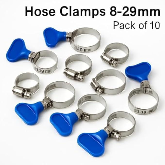 Fitto Adjustable Hose Clamps 8-29mm Pack of 10 - Hose Clips for Pipe, Tubing, Automotive, Plumbing, Garden Repairs - Image 4