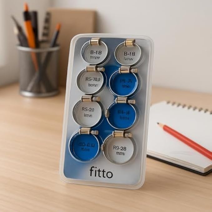 Fitto Adjustable Hose Clamps 8-29mm Pack of 10 - Hose Clips for Pipe, Tubing, Automotive, Plumbing, Garden Repairs - Image 3