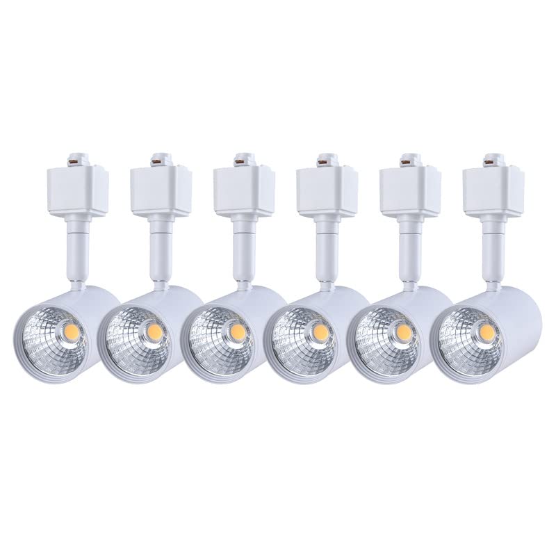mirrea 6 Pack LED Track Lighting Heads Compatible with Single Circuit H Type Track Lighting Rail Ceiling Spotlight for Accent Task Wall Art Exhibition Lighting 6.5W 24° White (3000K Warm White) - Image 1
