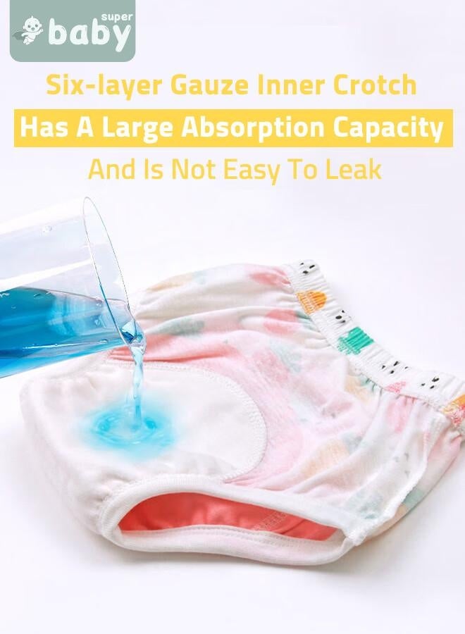 SuperBaby 2 Piece Potty Training Underwear, 6 Layers Breathable Cotton Absorbent Trainer Pants for Toddler Baby Boys Girls Waterproof - Image 3