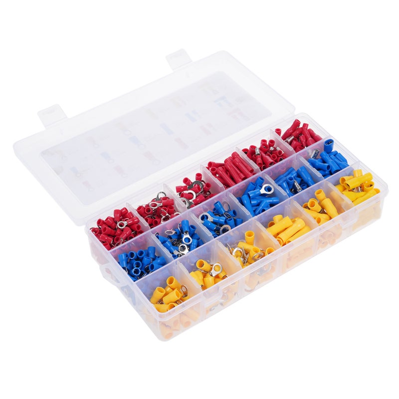 30J Wire Terminals Crimping Tool, Insulated Ratcheting Terminals Crimper Kit of AWG 22-10 with 700PCS Insulated Butt Bullet Spade Ring Crimp Terminals Connectors - Image 3