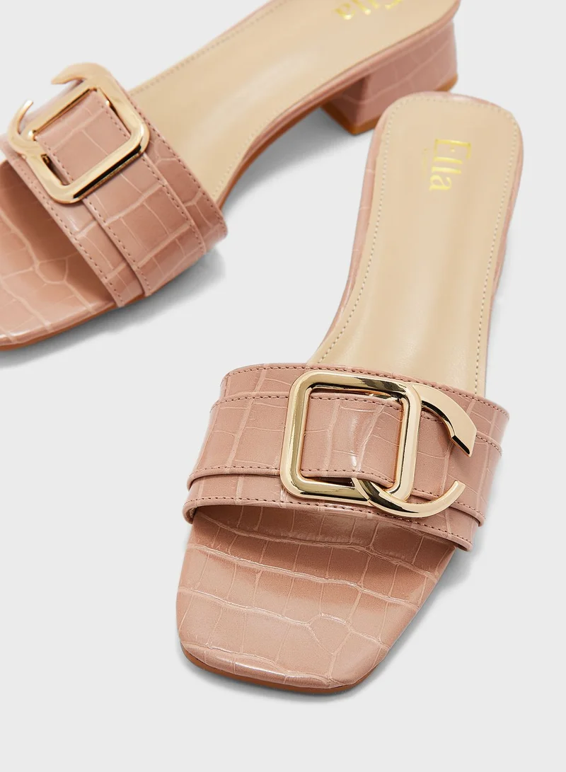 ELLA Metallic Bar Slide Sandals