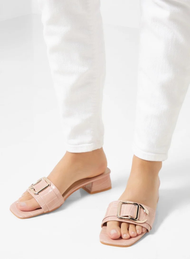 ELLA Metallic Bar Slide Sandals