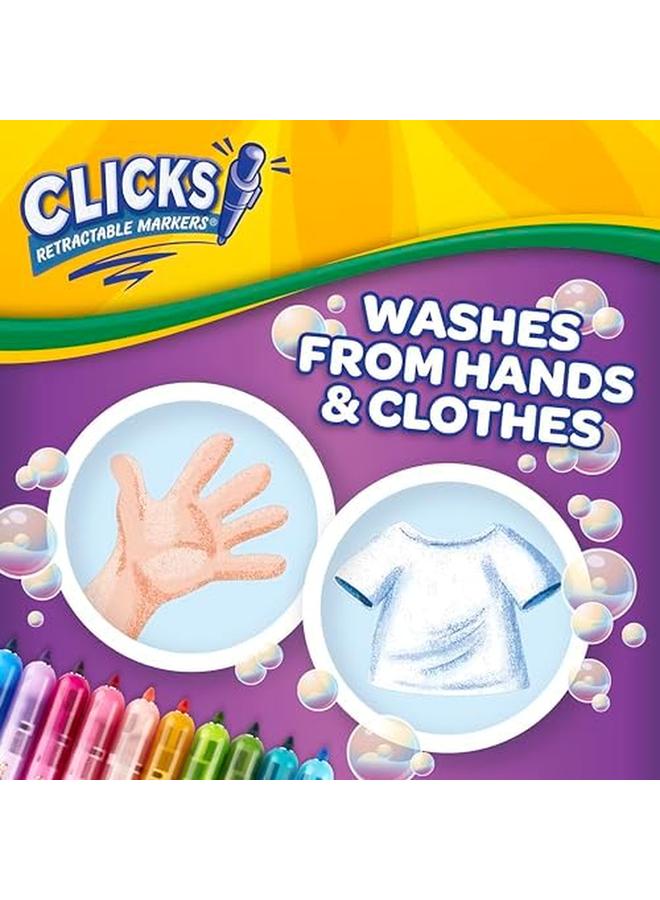 Crayola Washable Clicks Retractable Markers Bold Bright Colors 10Ct - Image 3