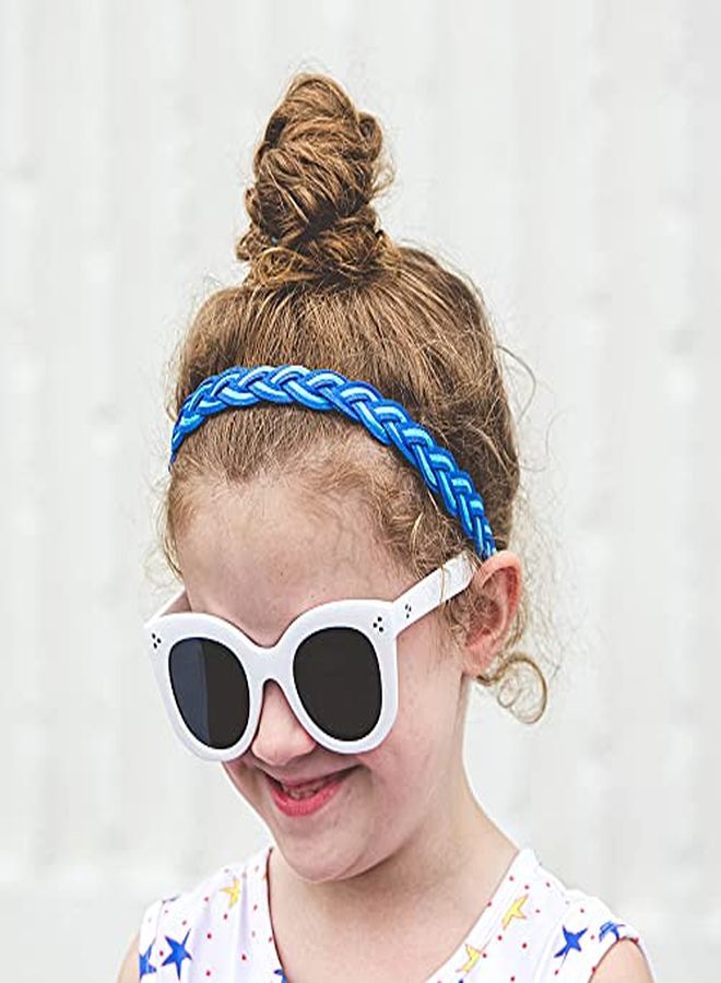 FROG SAC 3 Braided Headbands For Girls Adjustable Glitter Braid Hair Accessories For Kids Stretch Elastic Girl Vegan Leather Head Bands Birthday Party Favors Cute Fashion Twist Kid Hairbands - Image 2