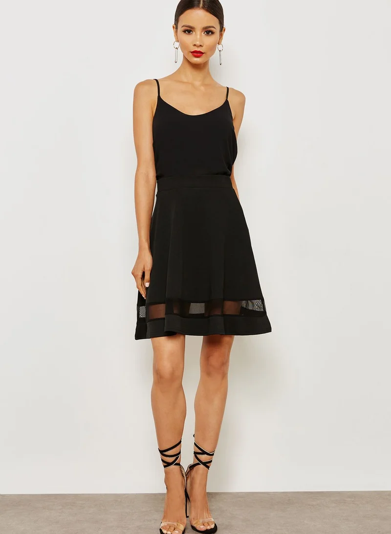 QUIZ Lace Insert A-line Skirt