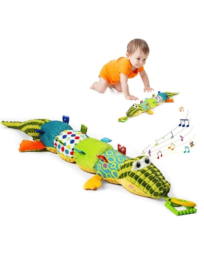 Jollybaby - Jollybaby Baby Toys, Tummy Time Baby Toys with Rattles, Crinkle, Newborn Baby Musical Toys for Infant 0 3 6 9 12 Months Boys & Girls-Alligator - Image 1