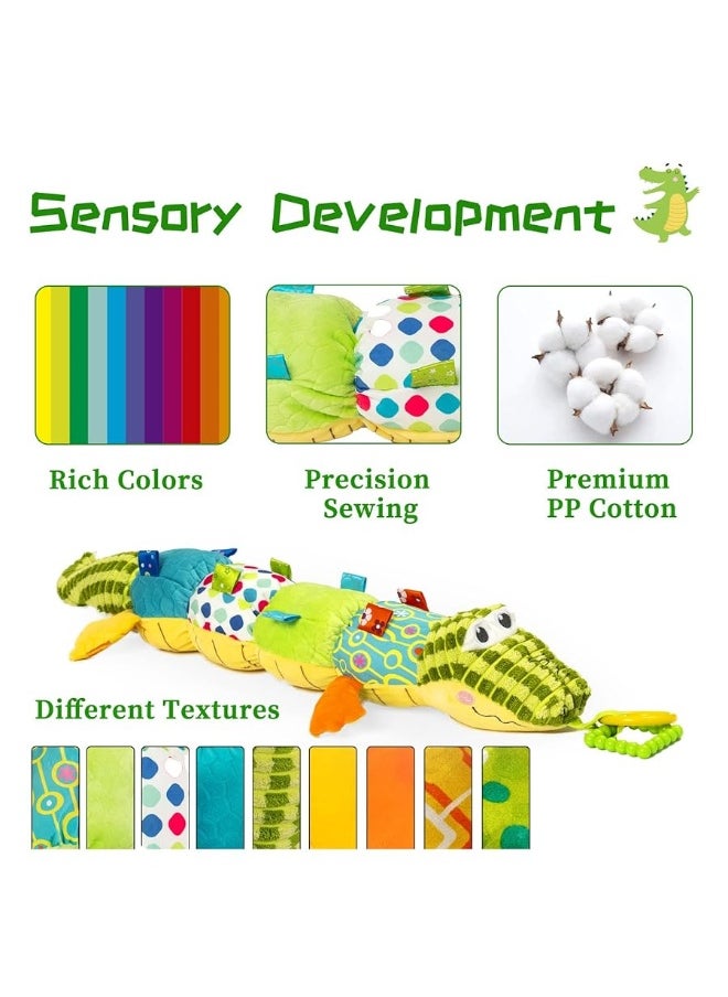 Jollybaby - Jollybaby Baby Toys, Tummy Time Baby Toys with Rattles, Crinkle, Newborn Baby Musical Toys for Infant 0 3 6 9 12 Months Boys & Girls-Alligator - Image 1