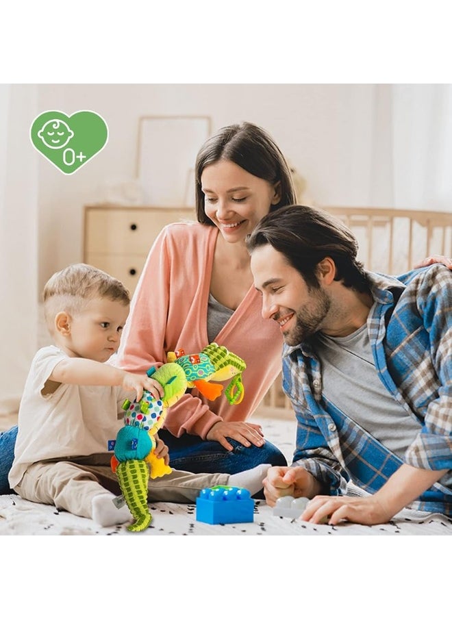 Jollybaby - Jollybaby Baby Toys, Tummy Time Baby Toys with Rattles, Crinkle, Newborn Baby Musical Toys for Infant 0 3 6 9 12 Months Boys & Girls-Alligator - Image 1