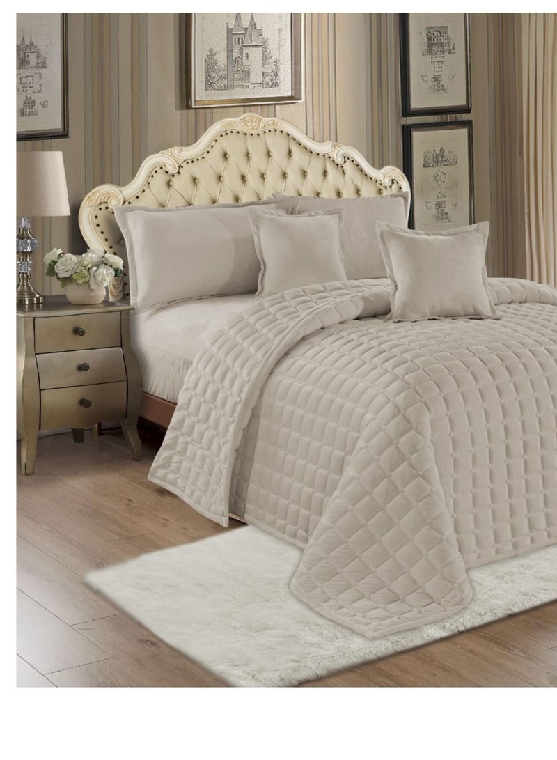 مون طقم لحاف سرير نفرين مخمل ناعم 6 قطع مقاس 230x250 ملمس فخم ودفء مريح - Image 4