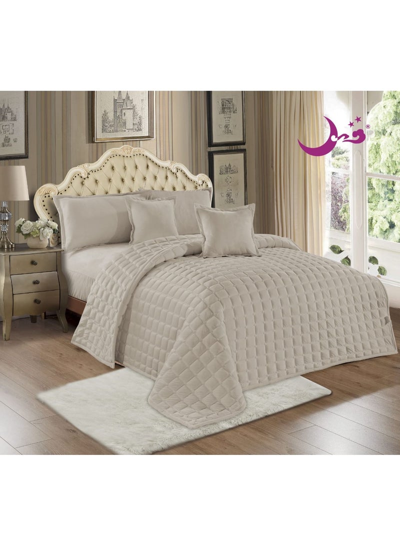 مون طقم لحاف سرير نفرين مخمل ناعم 6 قطع مقاس 230x250 ملمس فخم ودفء مريح - Image 1