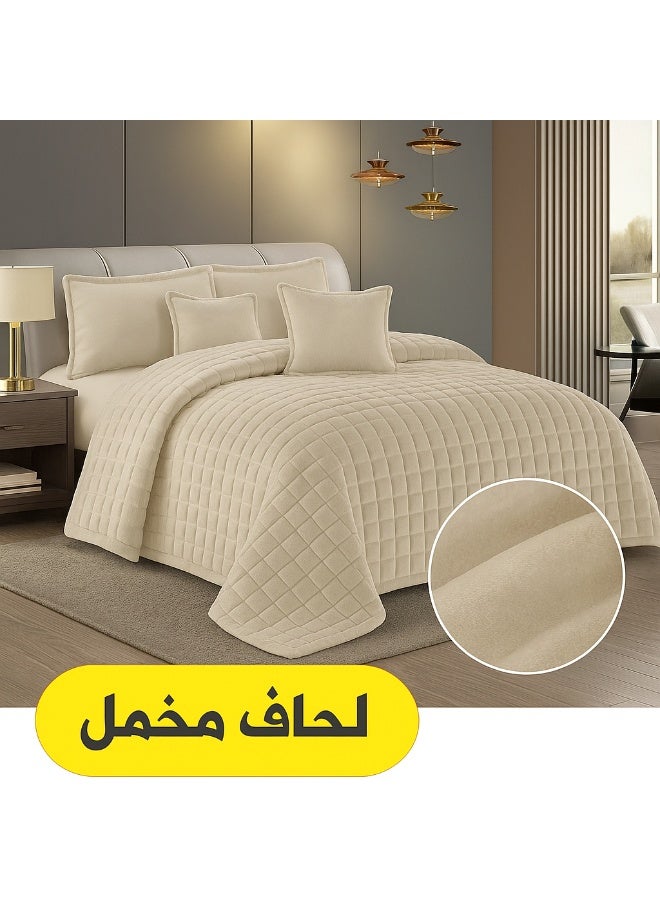 مون طقم لحاف سرير نفرين مخمل ناعم 6 قطع مقاس 230x250 ملمس فخم ودفء مريح - Image 2