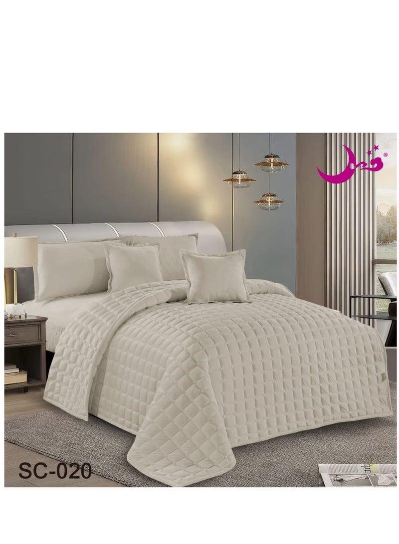 مون طقم لحاف سرير نفرين مخمل ناعم 6 قطع مقاس 230x250 ملمس فخم ودفء مريح - Image 3