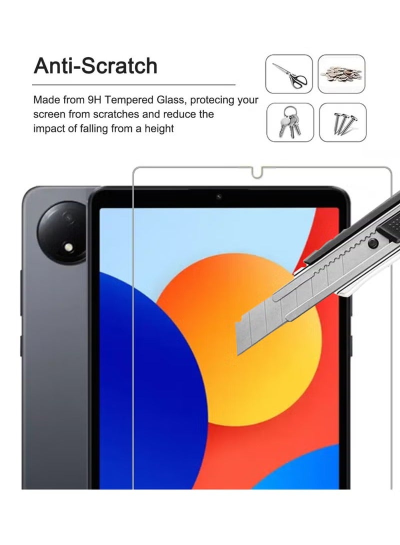 روك بو 1PC Xiaomi Redmi Pad SE 8.7 بوصة 2024 واقي شاشة من الزجاج المقوى - شفافية عالية ولمسة حساسة ومضادة للانفجار وحواف مقوسة ناعمة سهلة التركيب واقي شاشة لـ Xiaomi Redmi Pad SE 8.7 - Image 3