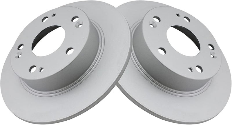 TRQ Rear Brake Rotor Set G Coated Solid Compatible with 2003-2007 Honda Accord 2004-2008 Acura TSX - Image 3