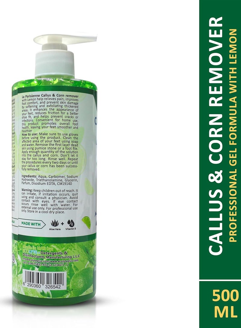 ECOLYTE+ La Parisienne Premium Luxury Callus & Corn Remover Gel with Lemon - 500ml - Image 2