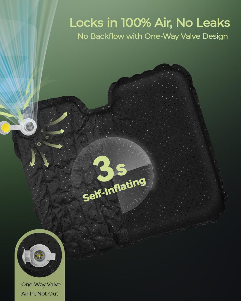 Relispo Self-Inflating Travel Seat Cushion for Airplane, Portable & Lightweight Travel Cushion with High Density Foam, Camping & Stadium Seat Cushion for Long Flights, Pressure Relief and Comfort - Image 3