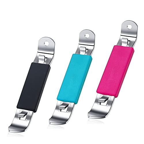 HANCELANT 3 Pieces Magnetic Bottle Openers Can Opener Classic Beer Opener Stainless Steel Small Bottle Opener Can Tapper with Magnet for Camping and Traveling HANCELANT (Black Blue Fuchsia) - Image 1