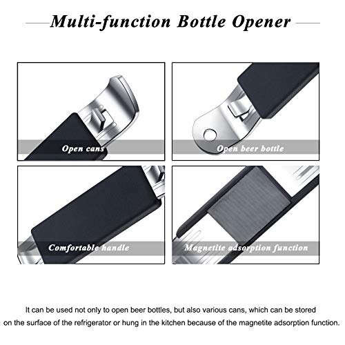 HANCELANT 3 Pieces Magnetic Bottle Openers Can Opener Classic Beer Opener Stainless Steel Small Bottle Opener Can Tapper with Magnet for Camping and Traveling HANCELANT (Black Blue Fuchsia) - Image 2
